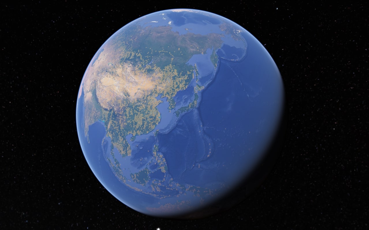 Google Earth - 過去から現在の衛星写真を活用して提供されている